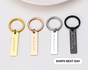 Personalised Morse Code Keychain Engraved Morse Code Keyring Personalised Gift Morse Code Gift Drive Safe Keyring Custom Code Keyring