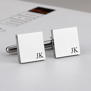 Personalised Cufflinks Suit Wedding Cufflinks for Men Dad Husband Groom Cufflinks Set Custom Square Cufflinks Engraved Wedding Gift for Men