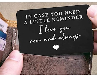 Billetera personalizada con forma de tarjeta de regalo para papá, esposo, novio, billetera personalizada con forma de tarjeta de regalo, tarjeta de amor, recuerdo, regalos de San Valentín para él
