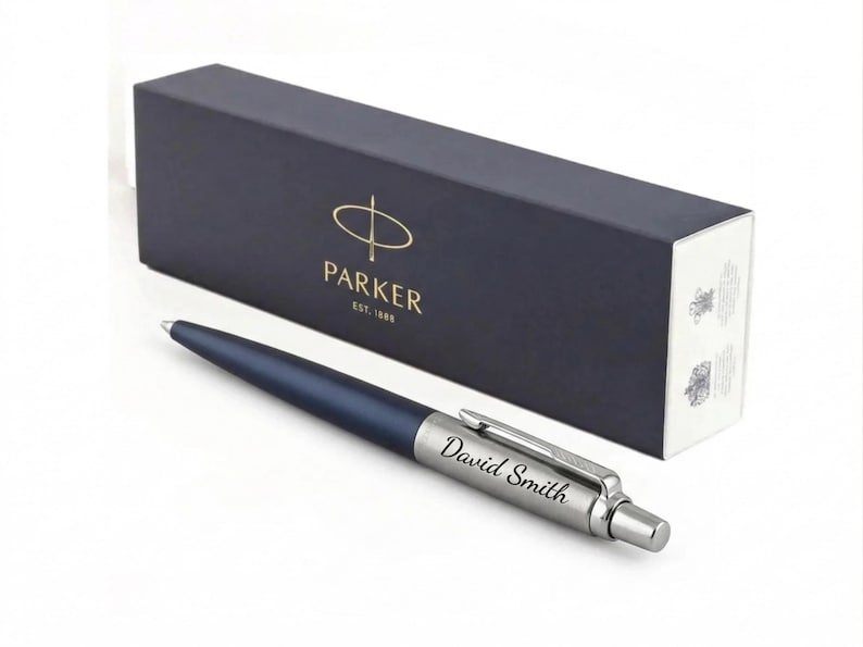 Personalised Engraved Parker Pen, Ballpoint Jotter Pen, Personalised Pen, Gift for Him, for Doctor, Company Pen Wedding Groomsmen Gift Navy Blue