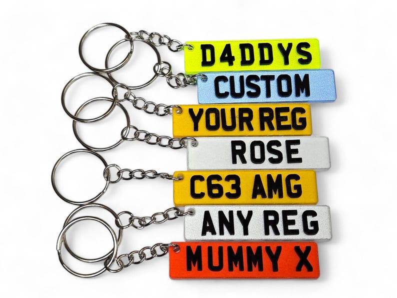 Personalised 4D Number Plate Keyring Personalised Number Plate Keychain
