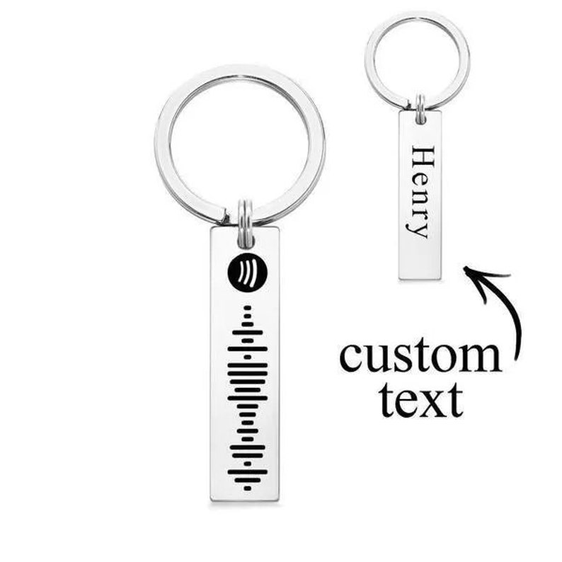 Personalised Spotify Keychain Music Scannable Keyring Personalised Gift Music Gift Keychain Customised Keyring Birthday Anniversary Gift zdjęcie 3