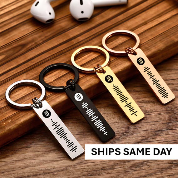 Personalised Spotify Keychain Music Scannable Keyring Personalised Gift Music Gift Keychain Customised Keyring Personalised Spotify Music