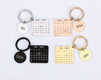 Personalised Calendar keychain Date Keyring Gift Valentine's Keychain Special Date Gift Personalised Gift Keyring Gift Anniversary Gift