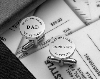 Personalised Cufflinks for Men Dad Husband Groom Cufflinks Set Custom Round Cufflinks Engraved Groomsmen Gift Cufflink Wedding Gift for Him