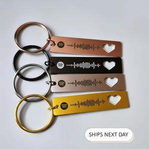 Chaveiro personalizado Spotify com corte de coração, chaveiro digitalizável com música, presente personalizado, chaveiro com música, presente de aniversário
