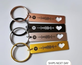 Gepersonaliseerde Spotify Heart Cut Sleutelhanger Muziek Scanbare sleutelhanger Gepersonaliseerd cadeau Muziekcadeau Sleutelhanger Aangepaste sleutelhanger Verjaardagscadeau