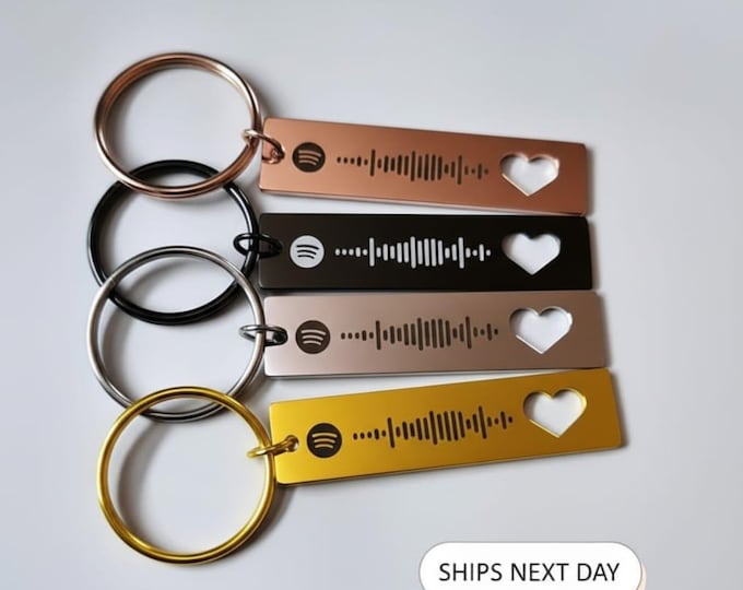 Personalised Spotify Heart Cut Keychain Music Scannable Keyring Personalised Gift Music Gift Keychain Customised Keyring Birthday Gift