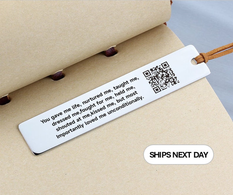 Redemable Bookmark Personalised Bookmark Customised QR Code Music Code Bookmark Engraved ...