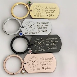 The Moment You Became My Daddy Keychain First Dad New Dad Keychain New Dad Keychain Personalised Christmas Gift Dad Gift First Father