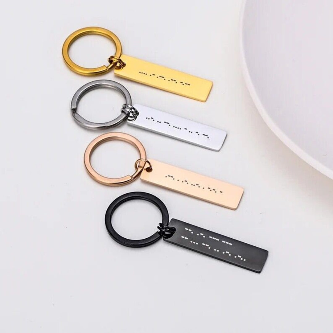 Personalised Morse Code Keychain Engraved Morse Code Keyring ...
