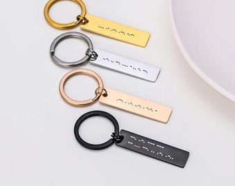 Personalised Morse Code Keychain Engraved Morse Code Keyring Personalised Gift Morse Code Gift Drive Safe Keyring Custom Code Keyring