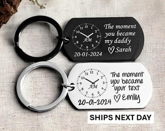 Dad Gift The Moment You Became My Daddy Mummy Keychain First Father&#39;s Day Keyring New Dad Keychain Gift Personalised Gift Father&#39;s Day Gift
