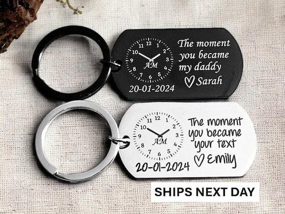 Dad Gift The Moment You Became My Daddy Keychain First Father's Day Keyring New Dad Keychain Gift Personalised Gift Father's Day Gift