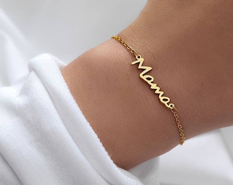 Pulsera de mamá Pulsera de nombre personalizado Regalo del Día de las Madres de Mamá Regalo personalizado Regalo para mamá Pulsera Regalo Mamá Mamá Plata Oro Día de las Madres