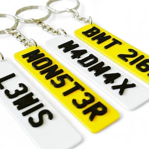 Gepersonaliseerde 4D-nummerplaatsleutelhanger Gepersonaliseerde kentekenplaatsleutelhanger UK Reg Plate-sleutelhanger Drive Safe-sleutelhanger Valentijnsdagcadeau