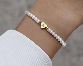 Personalised Initial Beaded Bracelet Custom Letter Bracelet Mothers Day Gift Bracelet Gift Initial Jewellery Gift Personalised Gift for Her