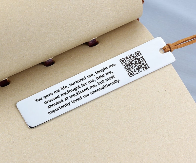 Personalised Bookmark Customised QR Code Music Code Bookmark Engraved ...