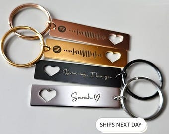 Personalised Spotify Keychain Music Scannable Keyring Personalised Gift Music Gift Keychain Customised Keyring Birthday Anniversary Gift