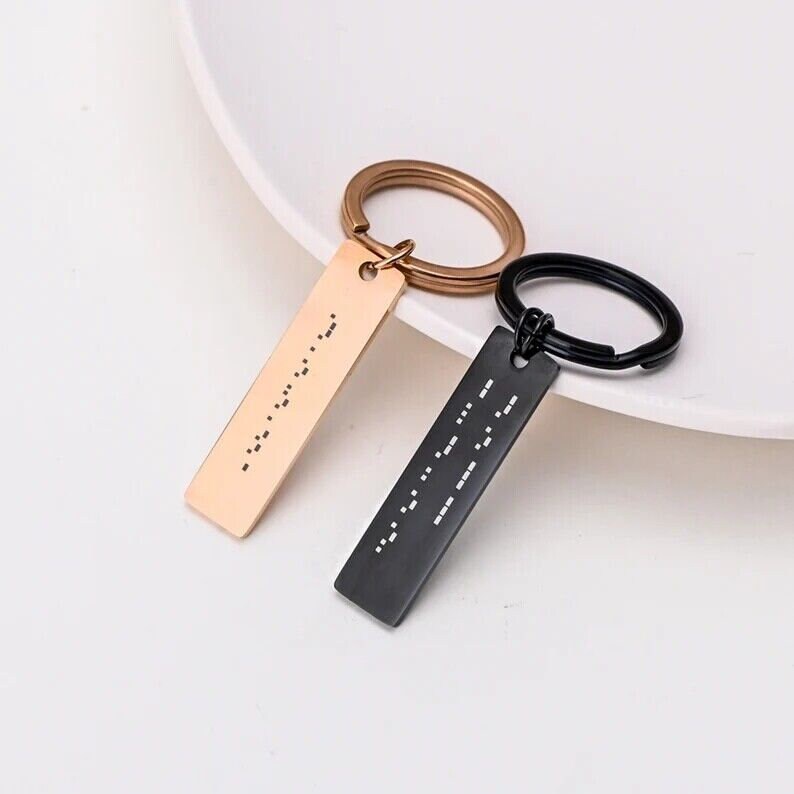 Personalised Morse Code Keychain Engraved Morse Code Keyring ...