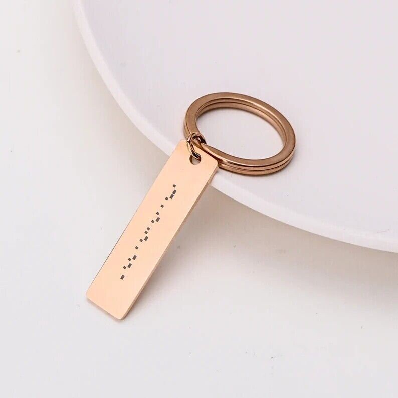 Personalised Morse Code Keychain Engraved Morse Code Keyring ...