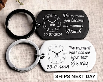 Mum Gift The Moment You Became My Mummy Keychain First Mother's Day Keyring New Mum Keychain Gift Personalised Gift Mother's Day Gift