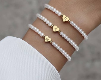 Pulsera de cuentas inicial personalizada Pulsera de letras personalizadas Pulsera de regalo del Día de las Madres Regalo de joyería inicial Regalo personalizado para ella