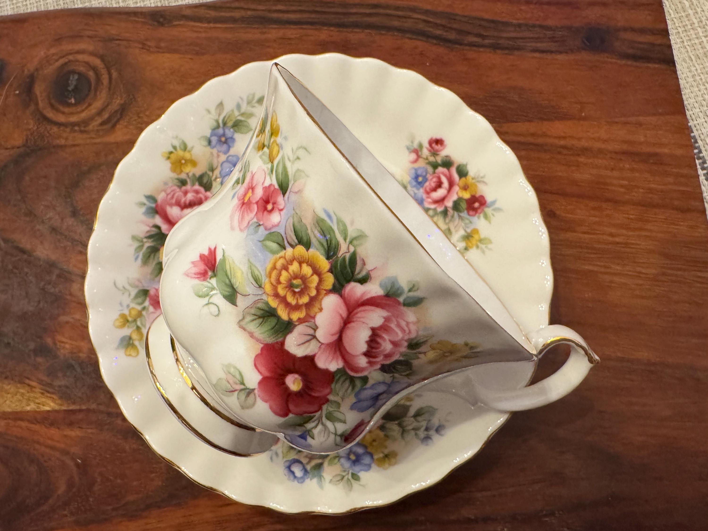 Royal Albert “Chelsea Garden” Teacup and Saucer - Exquisite Vintage Fine Bone China