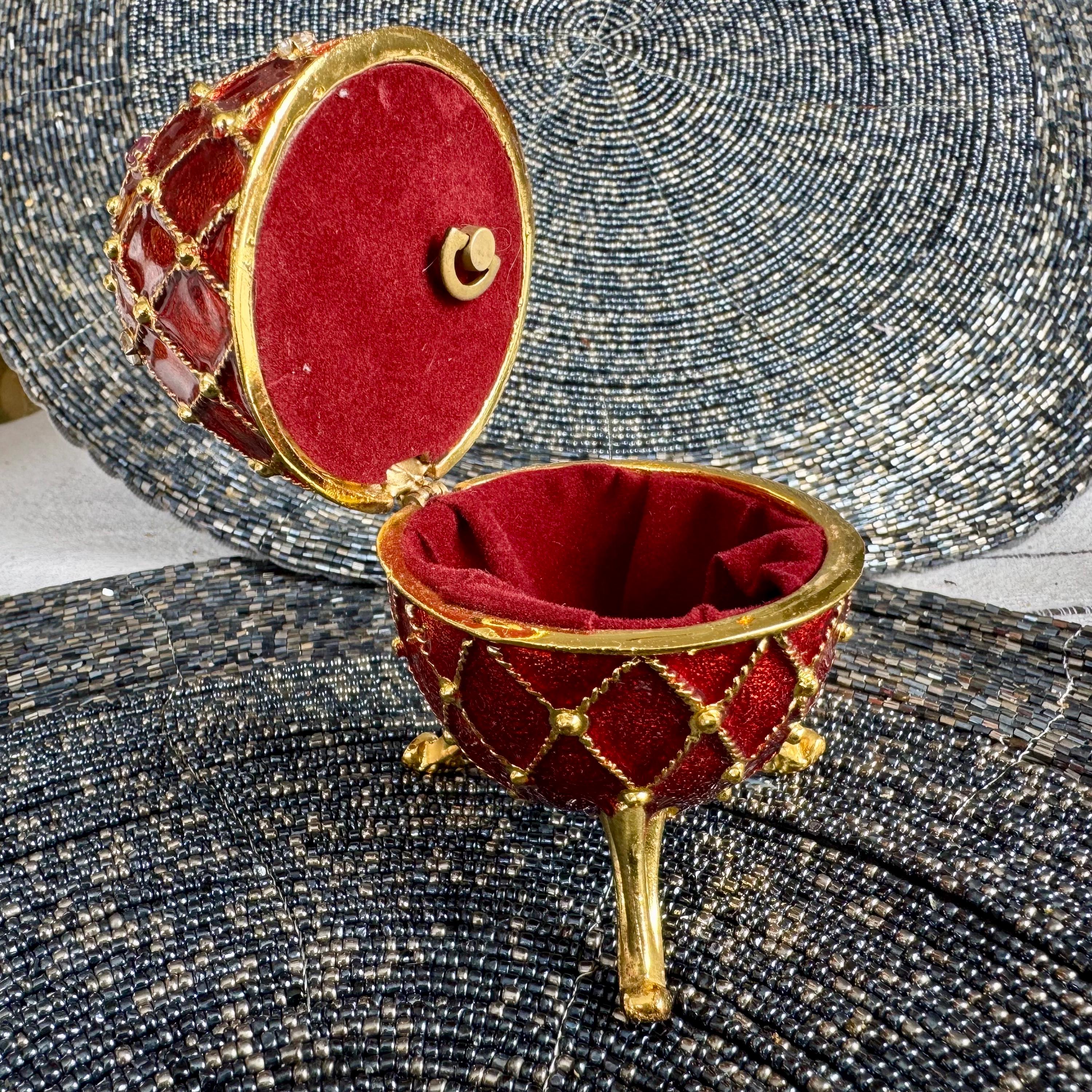 Vintage Fabergé-Inspired Musical Egg Trinket Boxes – Ornate & Elegant Collectibles