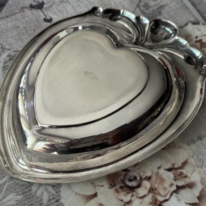 Vintage Viking Plate Silverplate Wedding Rings Heart-Shaped Trinket Dish – Made in Canada image 3