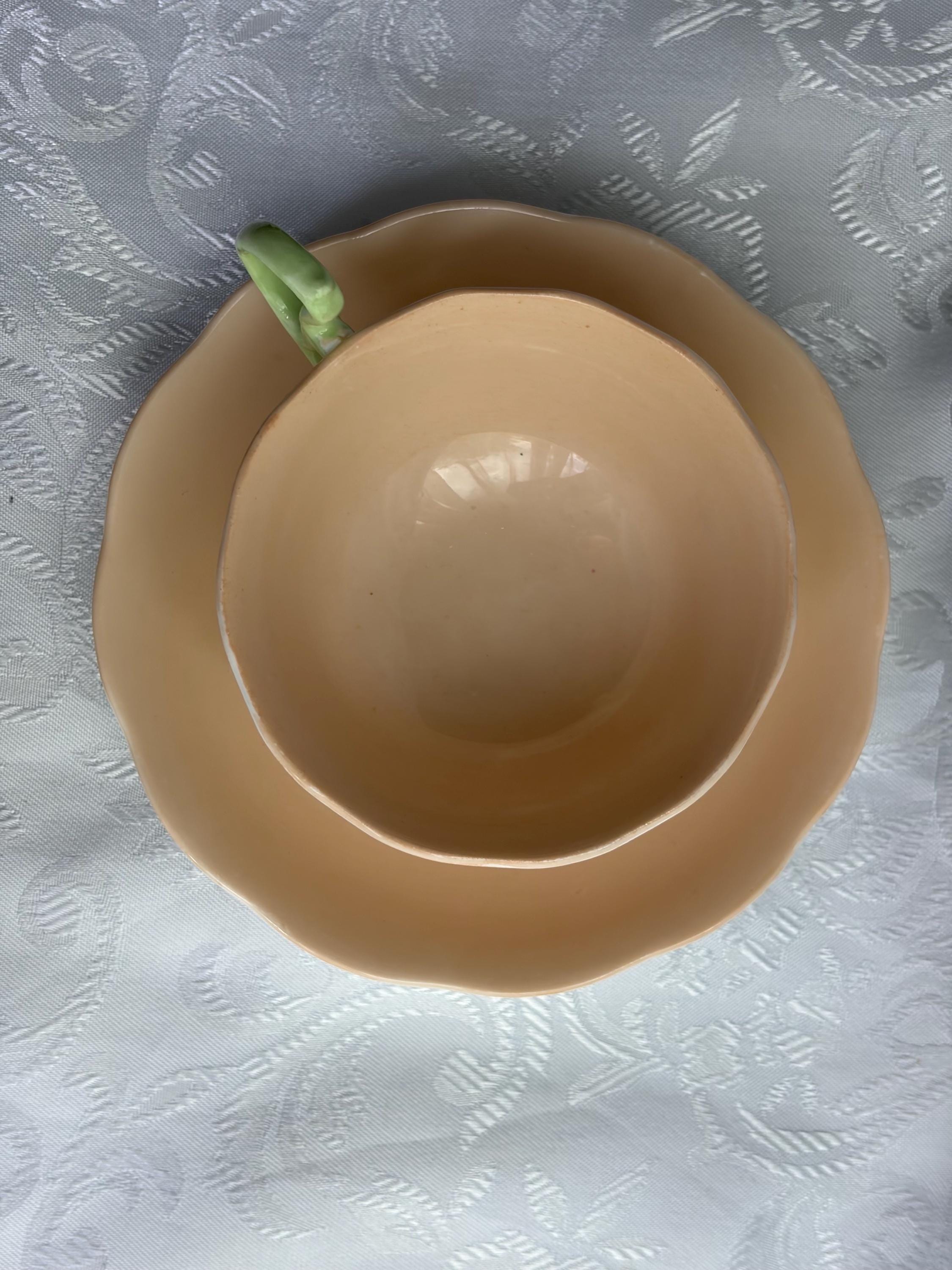 Vintage Royal Albert “Pastella” Teacup & Saucer – Peach Green Bone China – Made in England