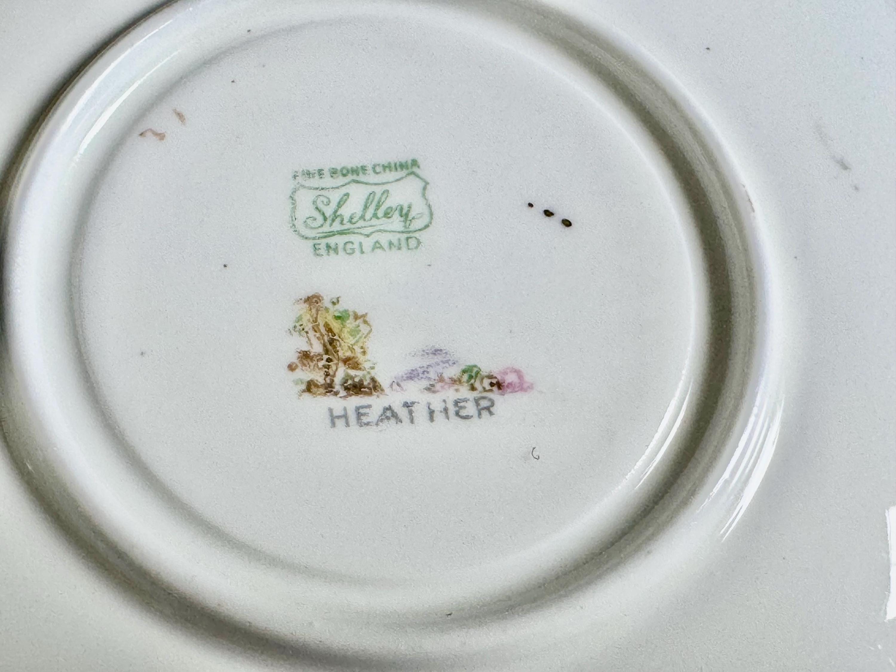 Vintage Shelley “Heather” Bone China Teacup & Saucer — Scenic Landscape — England