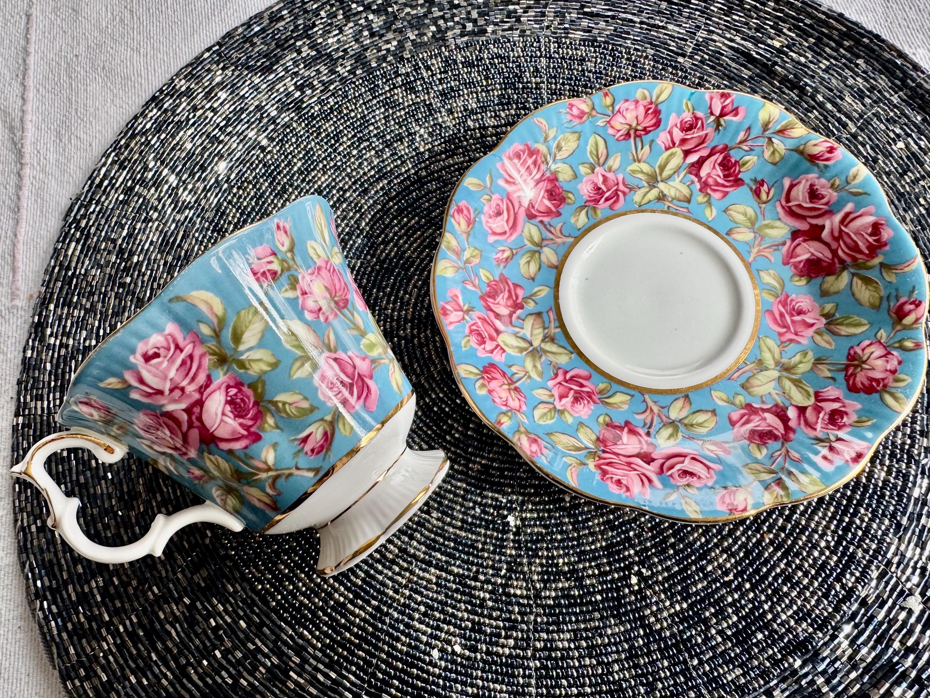 Royal Albert Merrie England Series “Harewood” Teacup & Saucer – Made in England