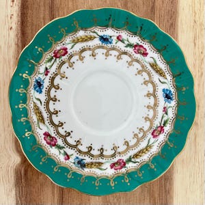 Vintage England Fine Bone China Cup and Saucer: Floral Gold Trim image 7