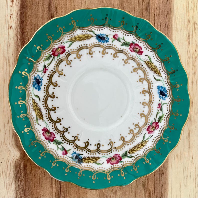 Vintage England Fine Bone China Cup and Saucer: Floral Gold Trim image 7