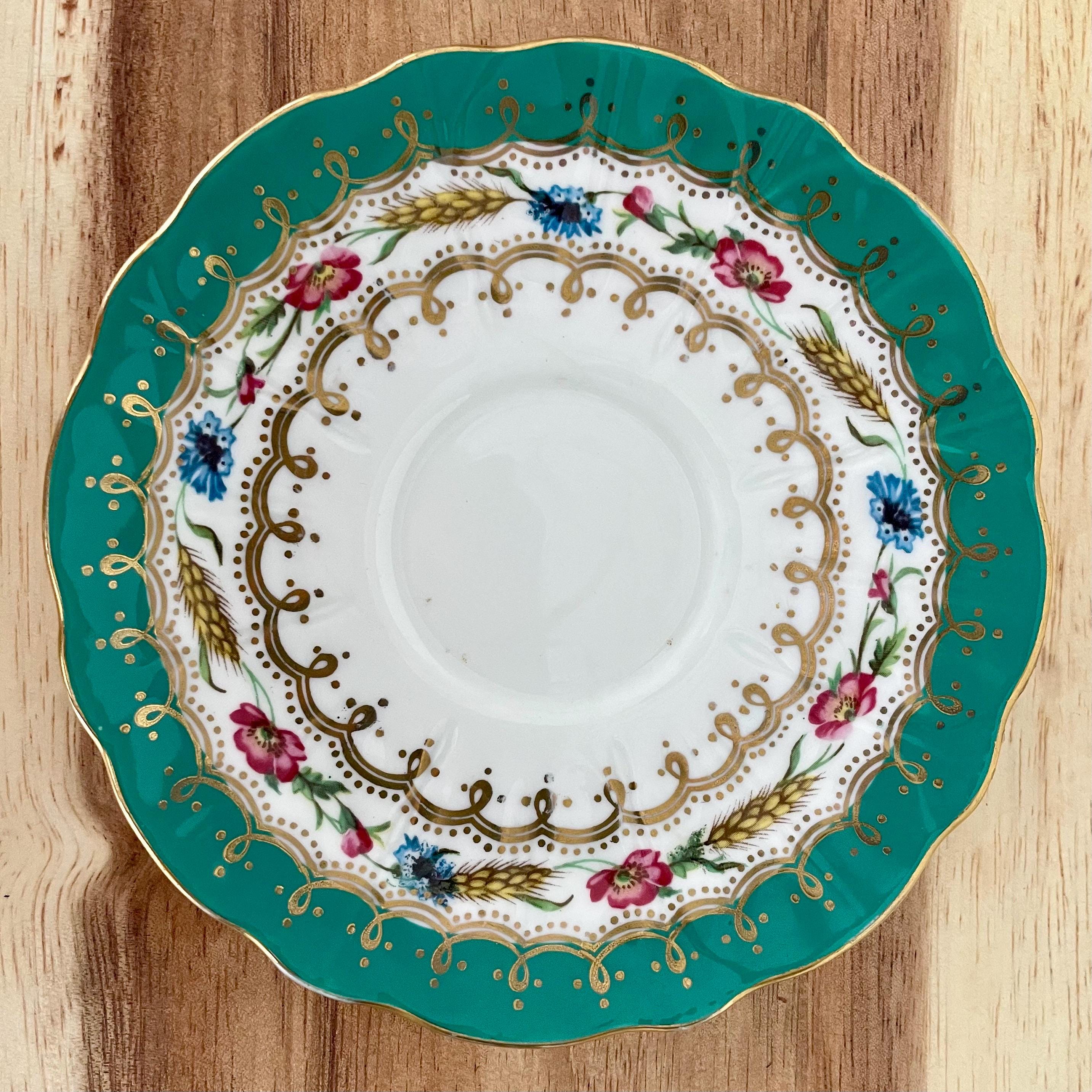 Vintage England Fine Bone China Cup and Saucer: Floral Gold Trim