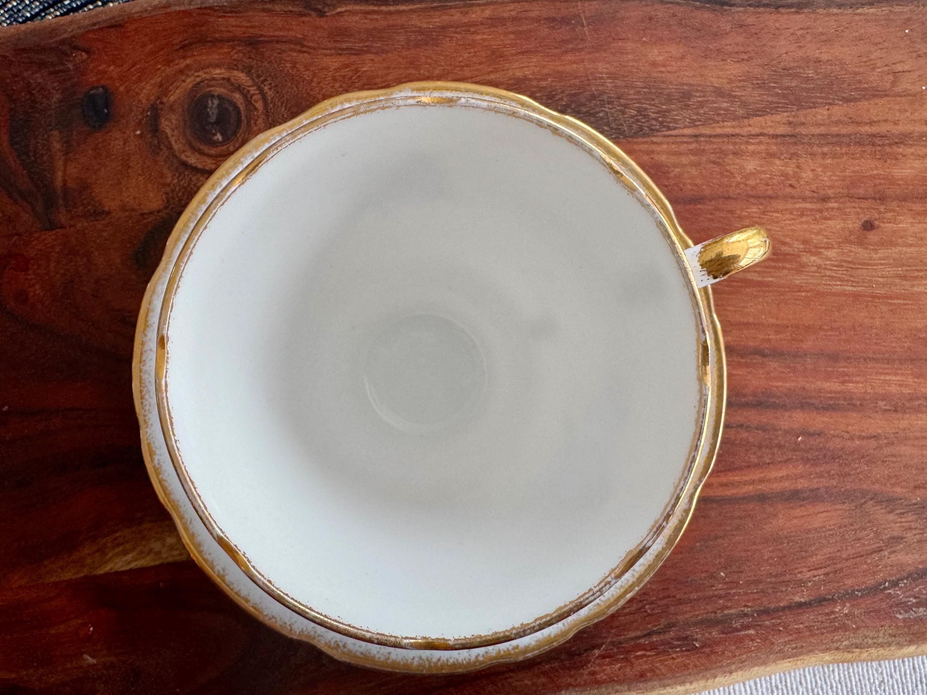 Salisbury Bone China Teacup & Saucer – Elegant Forget-Me-Not Floral Design