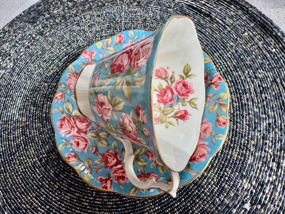 Royal Albert Merrie England Series “Harewood” Teacup & Saucer – Made in England