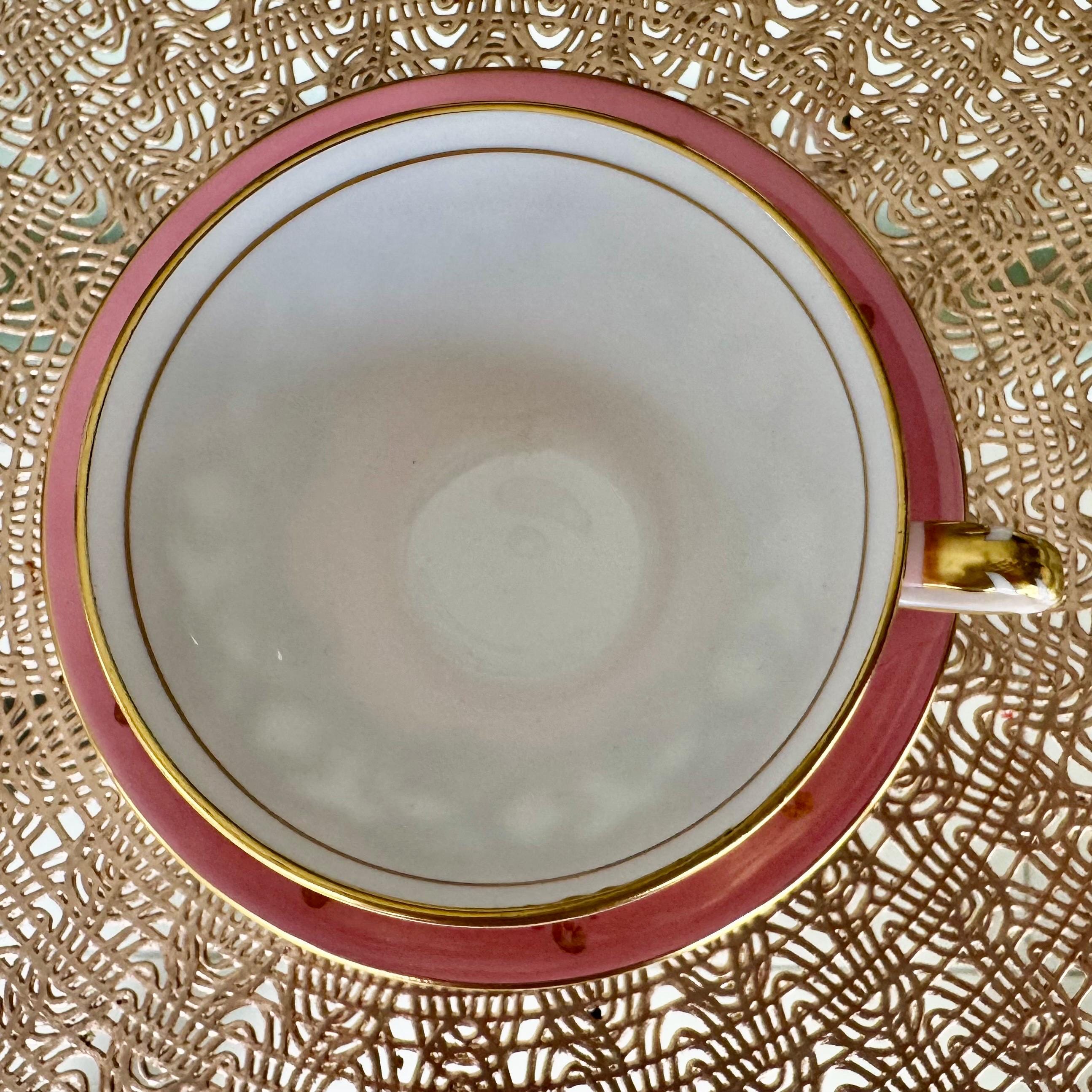 Vintage Aynsley Pattern 1215 Pink Gold Baroque Teacup & Saucer – English Bone China