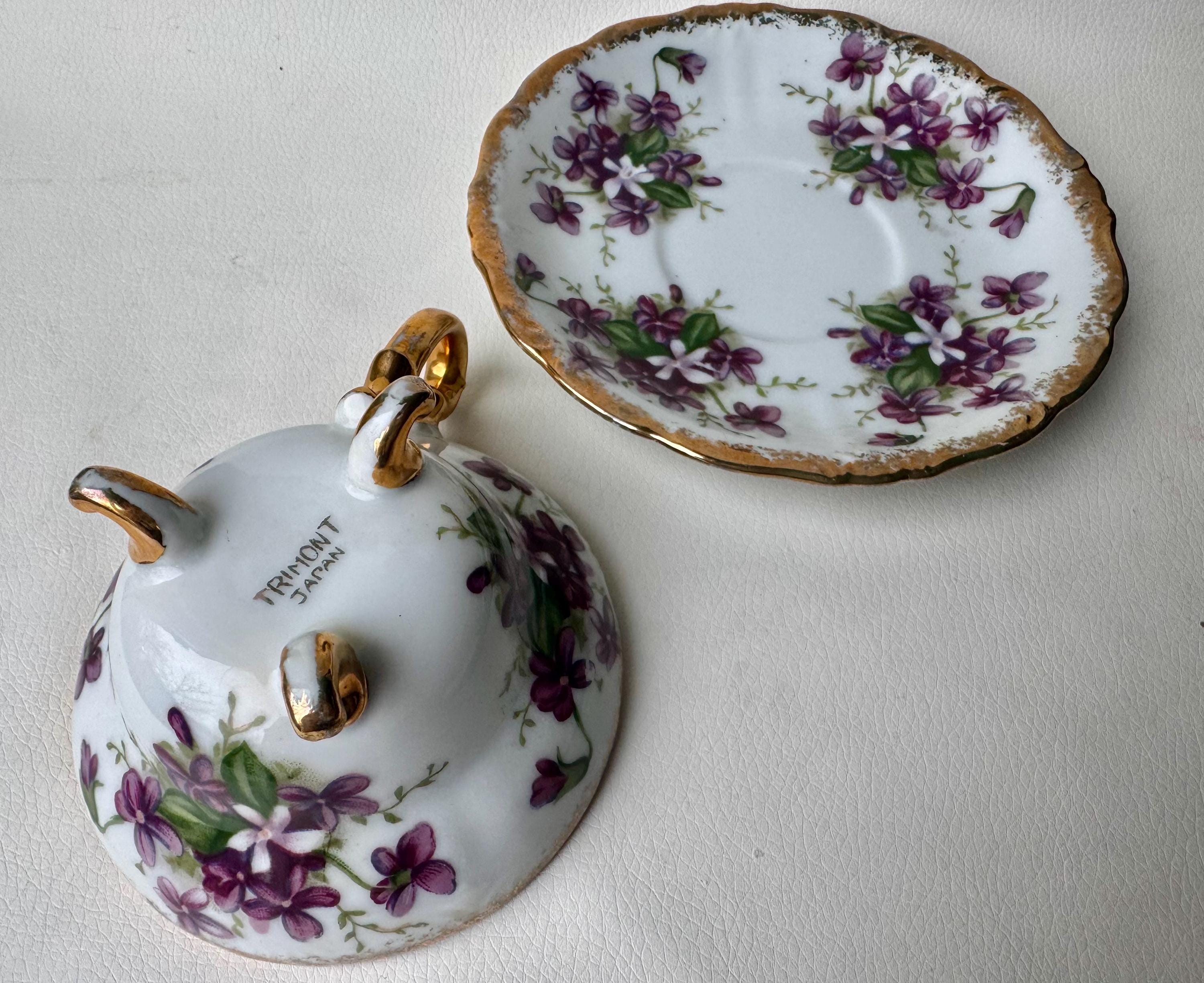 Vintage Trimont Japan - Three-legged Footed Teacup & Saucer