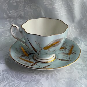 Queen Anne Fine Bone China Teacup Saucer – Wheat Pattern, Made England bild 9