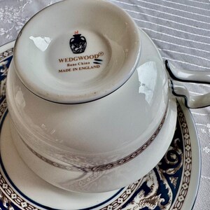 Wedgwood Florentine Teacup & Saucer – Blue Brown – Bone China England zdjęcie 9