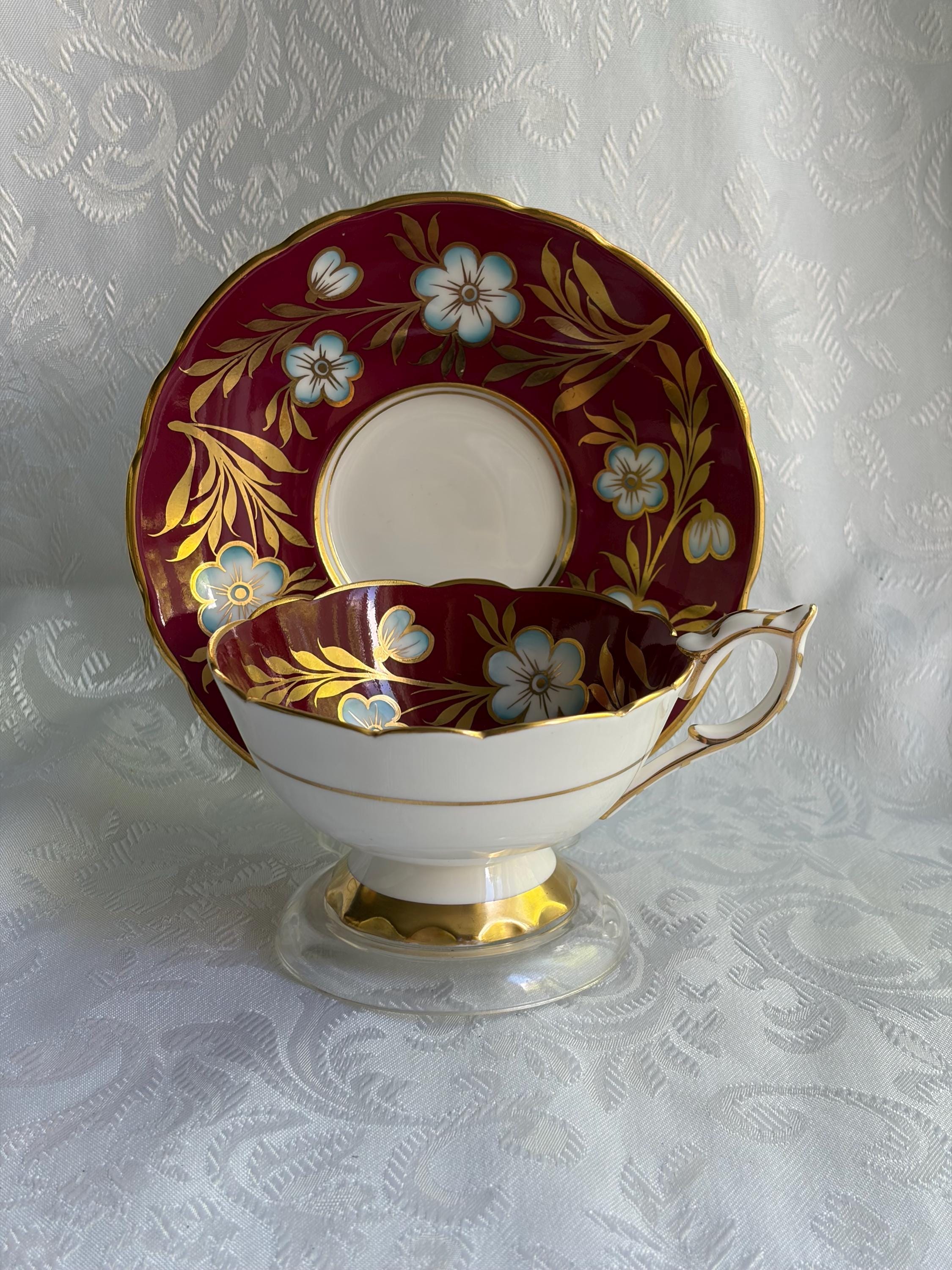 Royal Stafford Bone China Teacup & Saucer Set — Pattern 8506