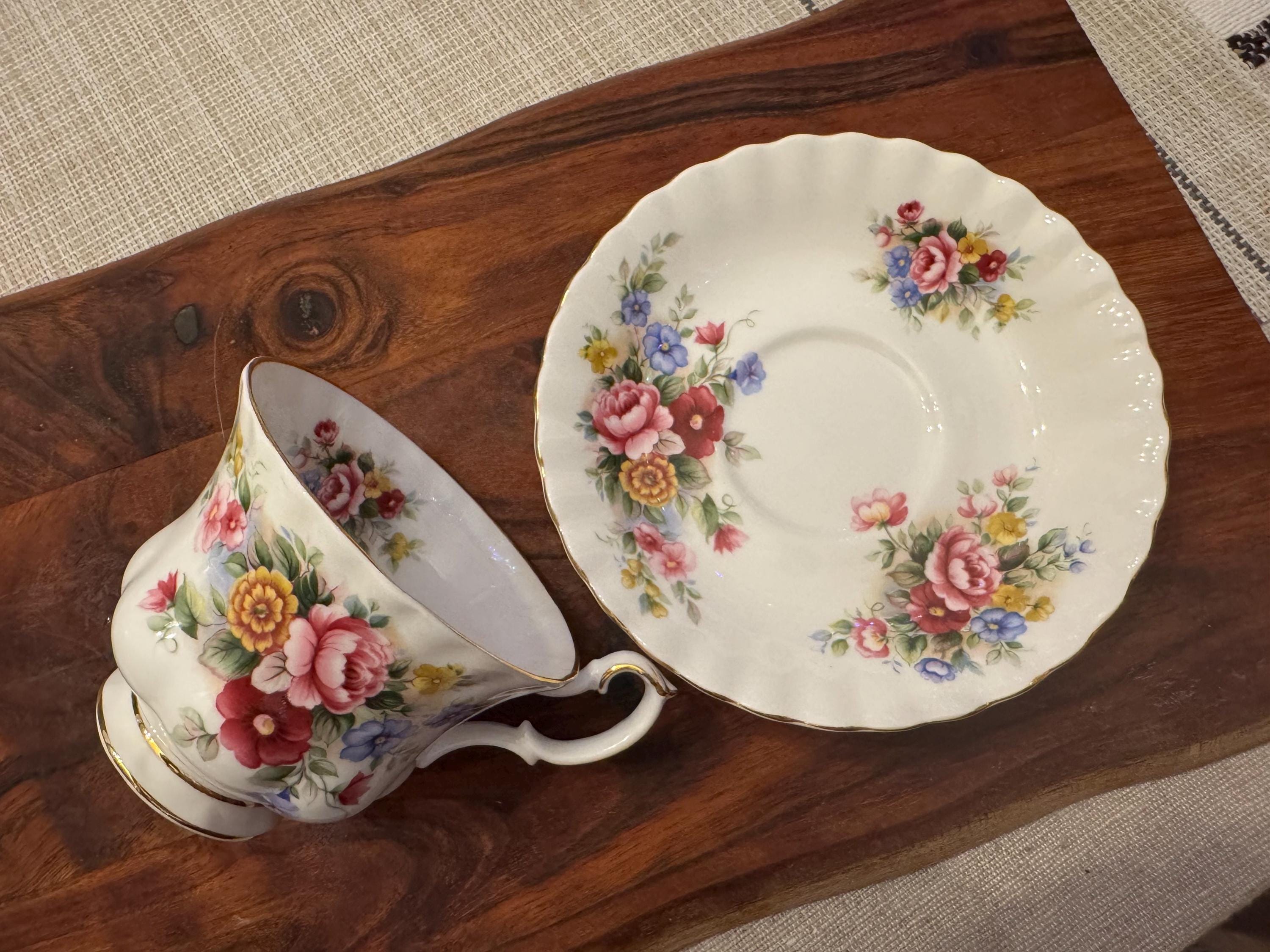 Royal Albert “Chelsea Garden” Teacup and Saucer - Exquisite Vintage Fine Bone China
