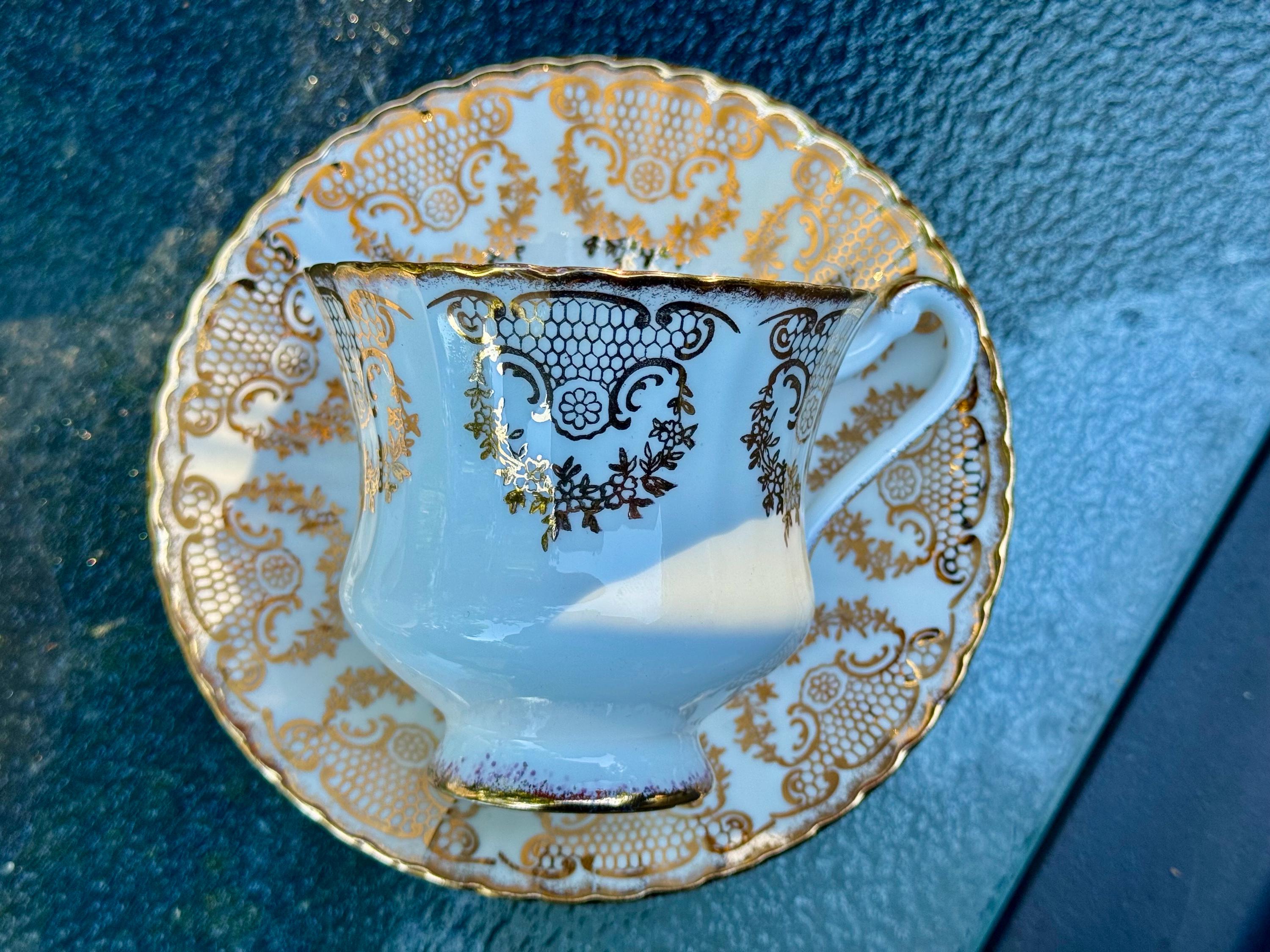 Vintage Paragon Fine Bone China Teacup Saucer Set – Gold England Tea Service