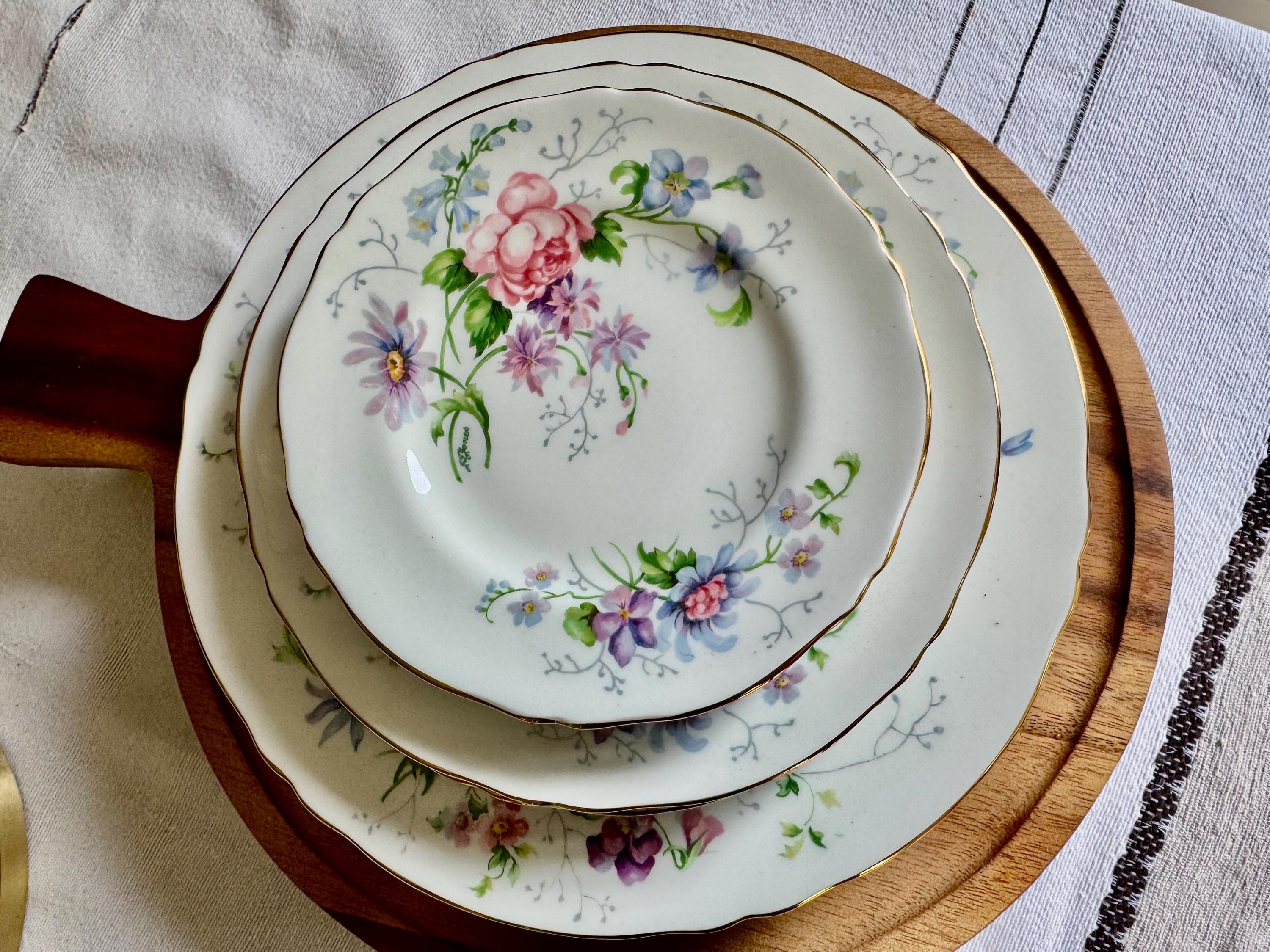 Vintage Crown Staffordshire “England’s Glory” Plates – Sets of 4