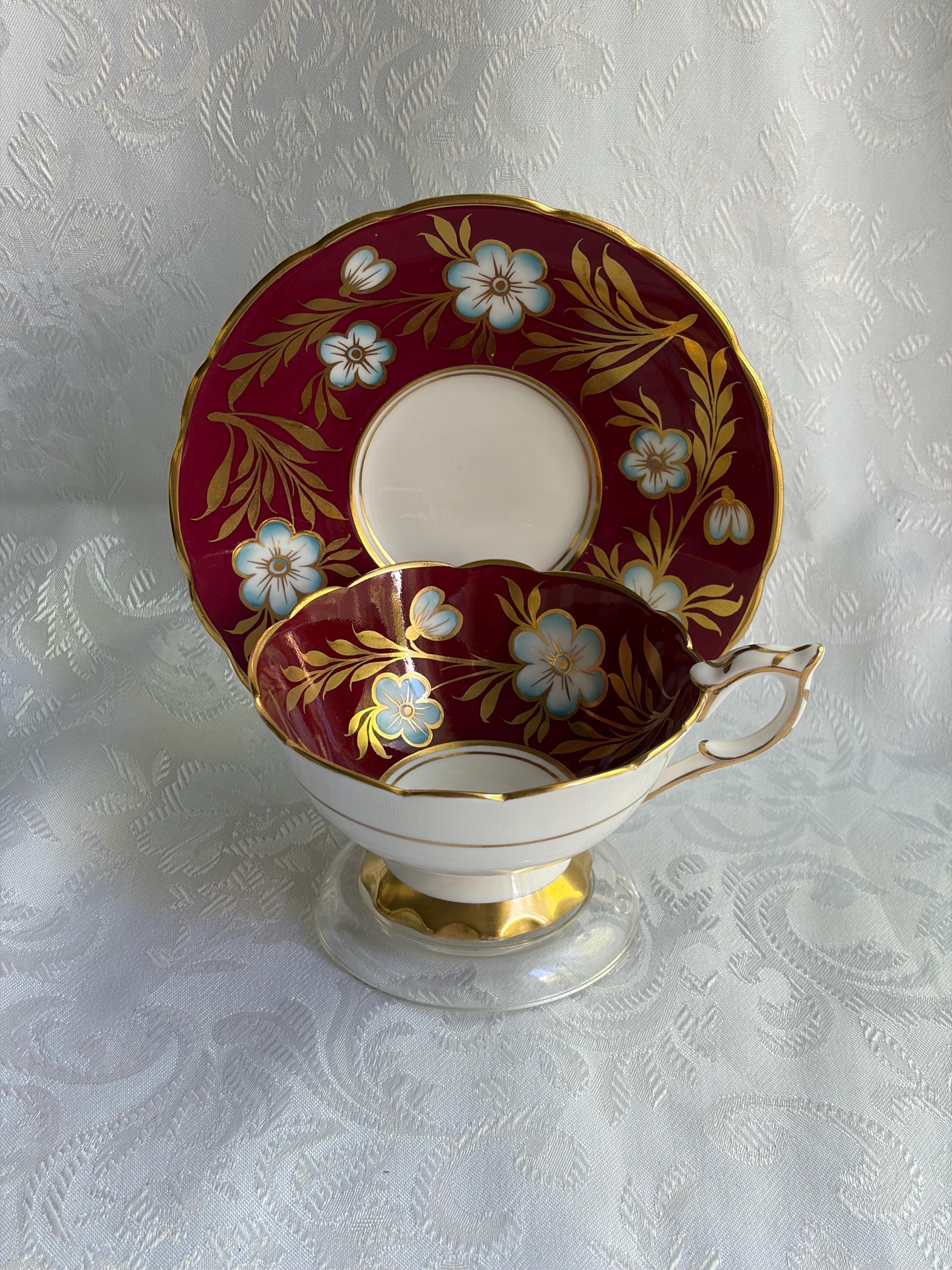 Royal Stafford Bone China Teacup & Saucer Set — Pattern 8506