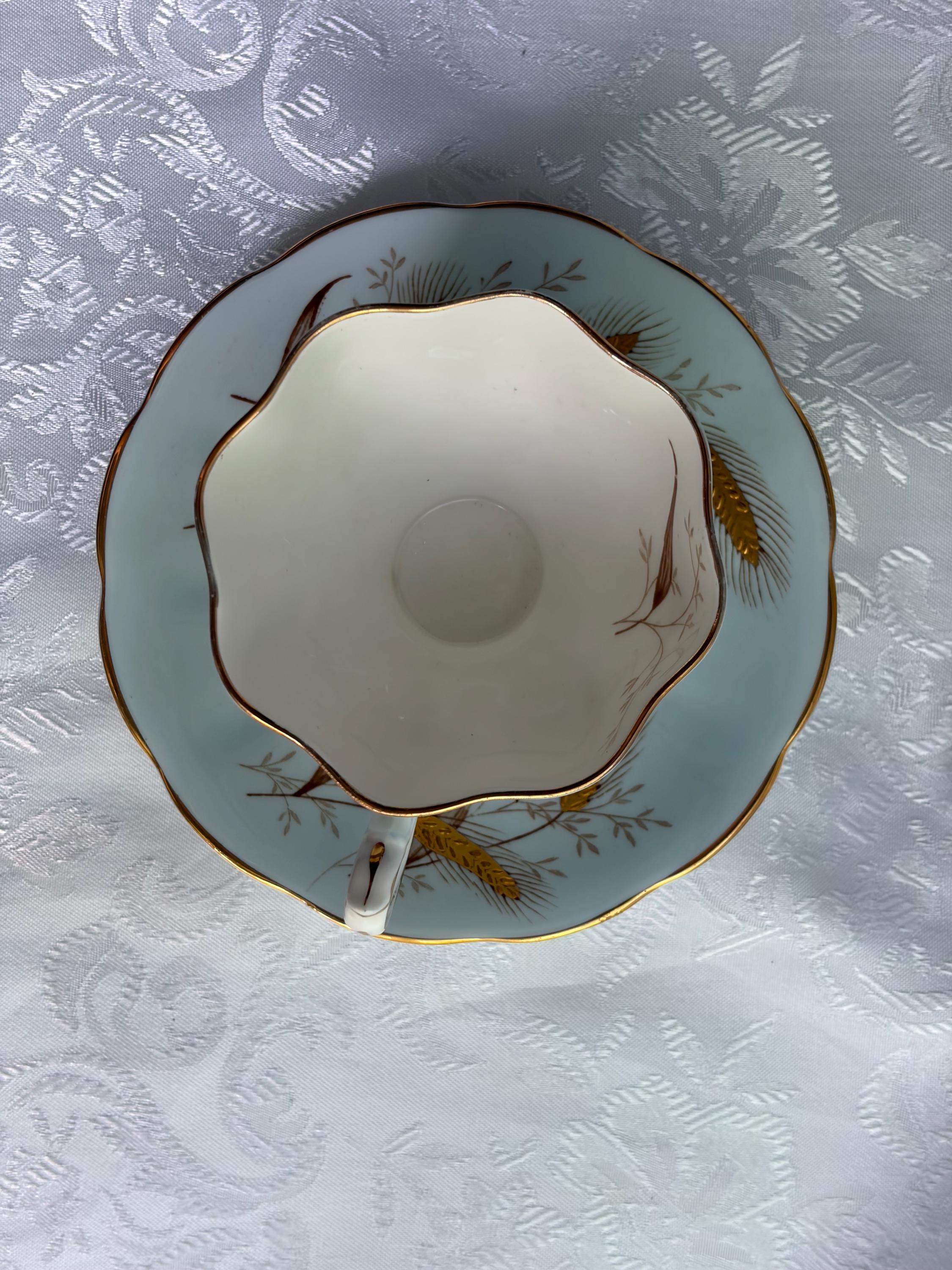 Queen Anne Fine Bone China Teacup Saucer – Wheat Pattern, Made England
