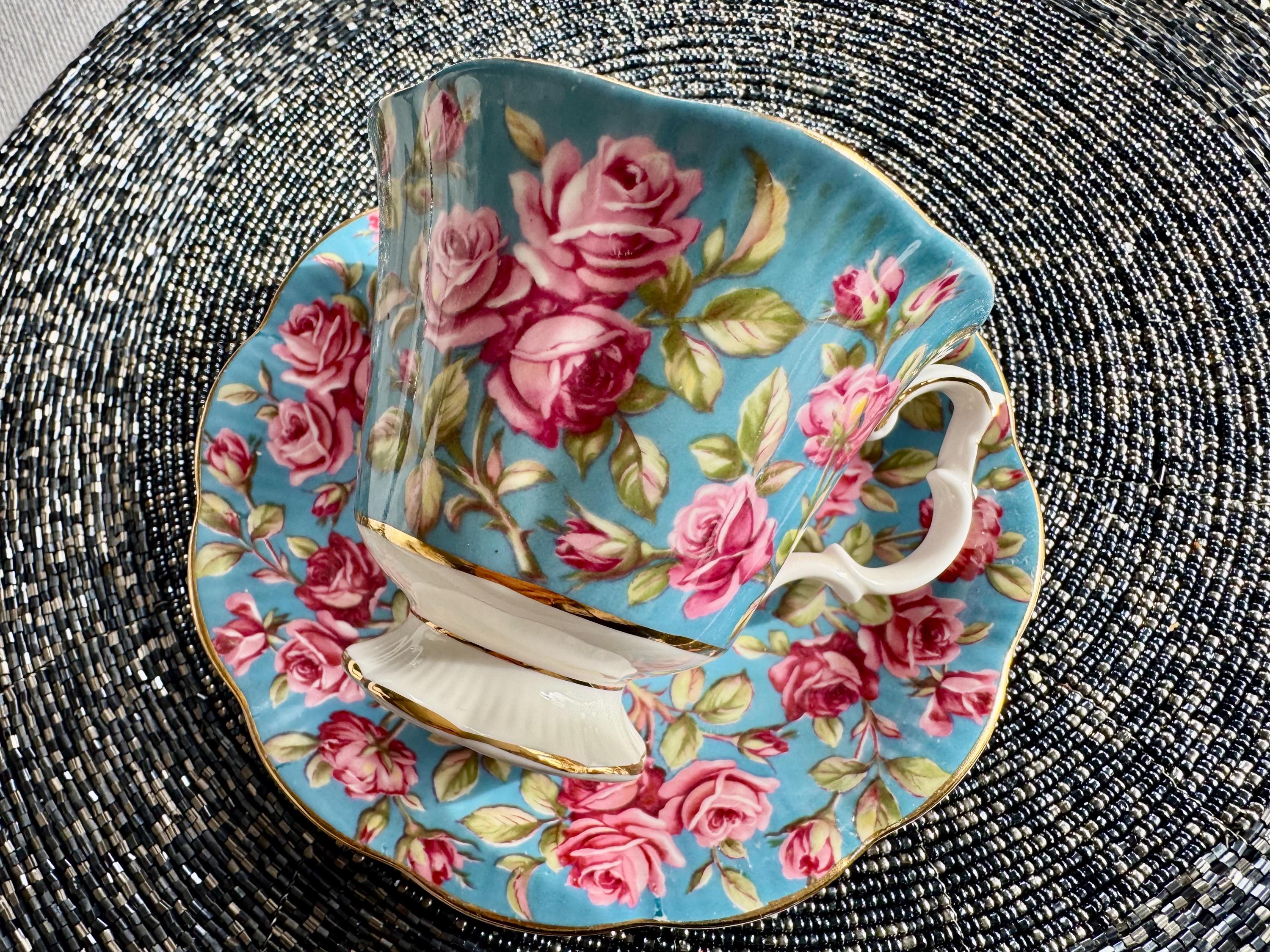 Royal Albert Merrie England Series “Harewood” Teacup & Saucer – Made in England