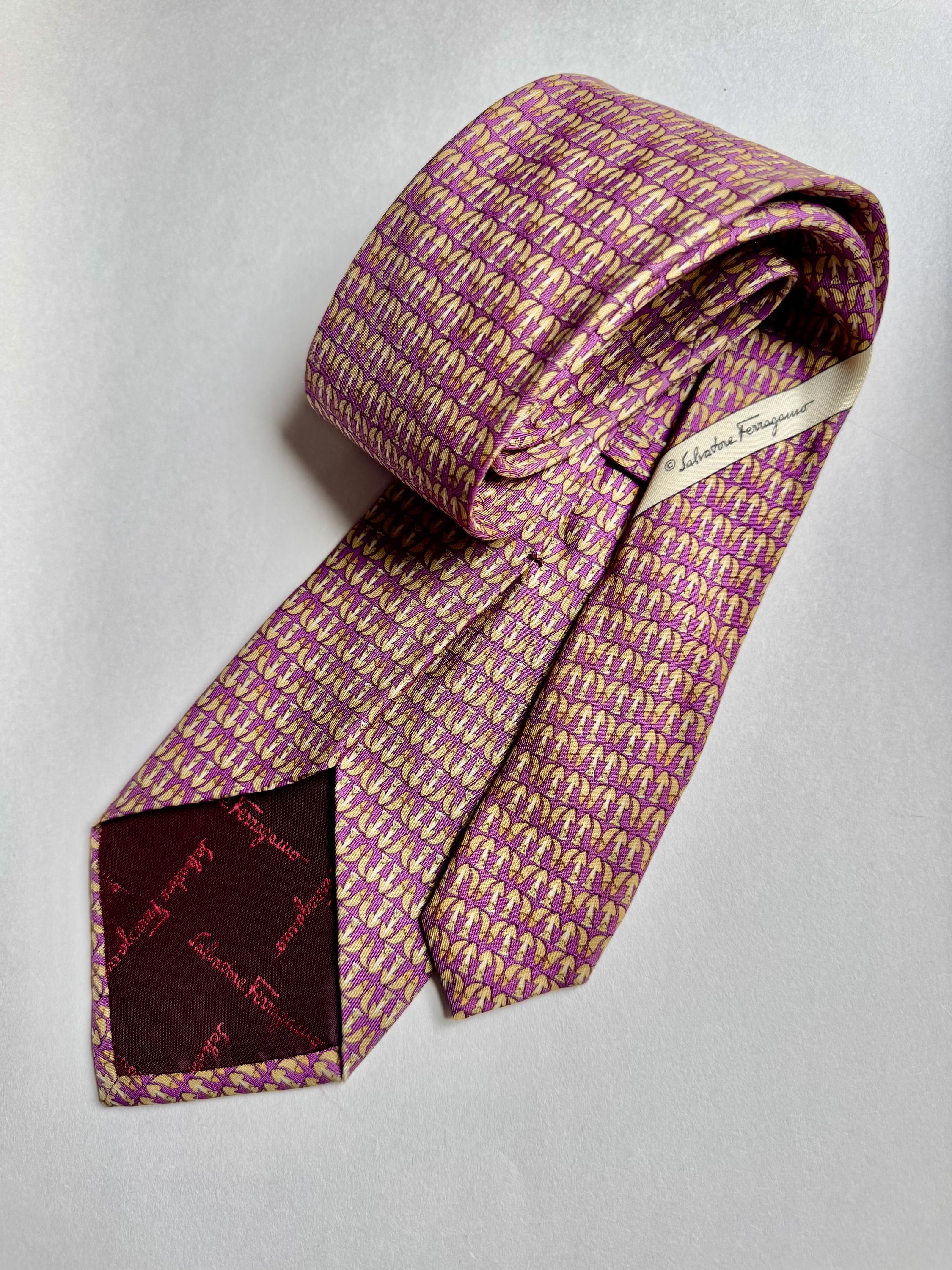 Salvatore Ferragamo Silk Ties – Fox & Elephant Animal Motifs – Designer Neckties – Choice of Two